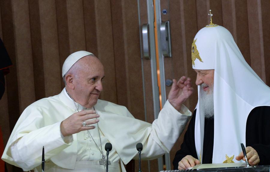 Kirill, Patriarch of Moscow and all Russia; Francis, Bishop of Rome, Pope of the Catholic Church.